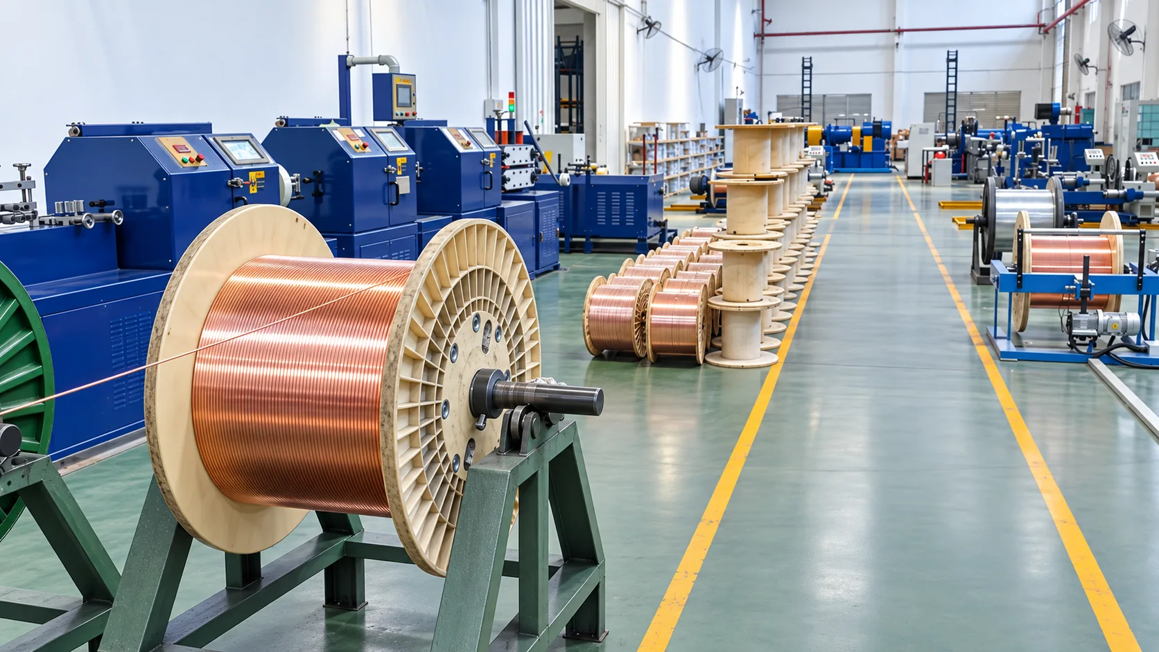 Winding and coil production in a transformer manufacturing workshop
